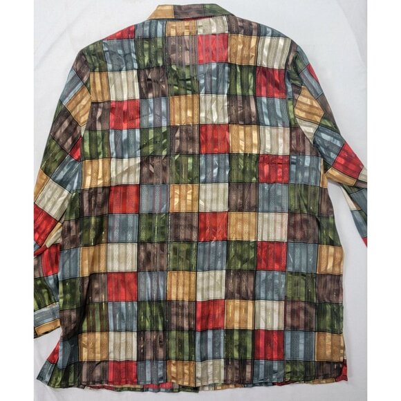 Yves St. Clair 2 Women's Button up Blouse Shirt Size 20W 20 Sheer Vintage Shiny - Picture 5 of 8